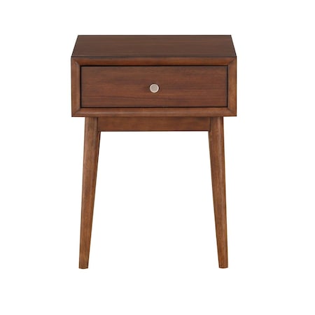 Home Elegance 24.25 x 15 x 18 in. Frolic End Table with Functional Drawer - Brown 3590-04